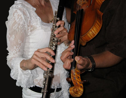 Fay Roberts on Flute with Pablo Mendes on Violin